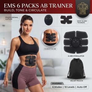 Smart EMS Abdominal & Body Muscle Stimulator – Electric Toning Belt & Fitness Massager